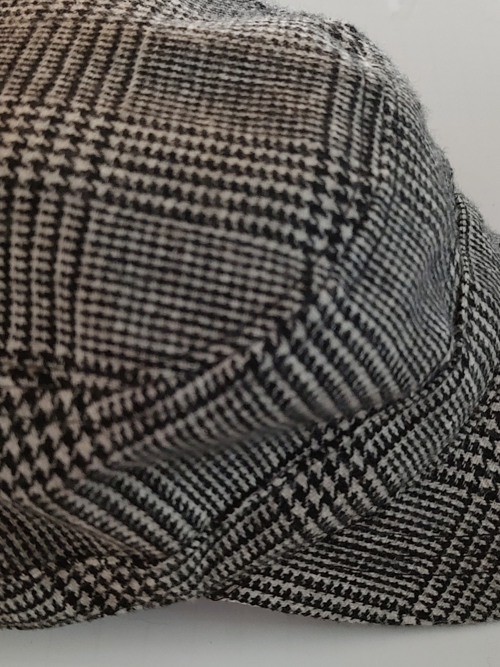 H&M Herringbone Newsboy Sailor's Peaky Cap Hat Black & White Womens Small - Picture 2 of 6